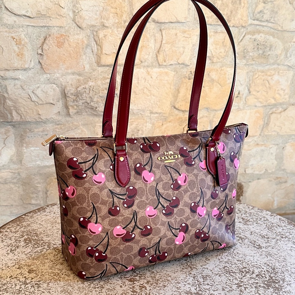 Coach Cherry Print Tote and Wallet Set - Picture 3 of 14